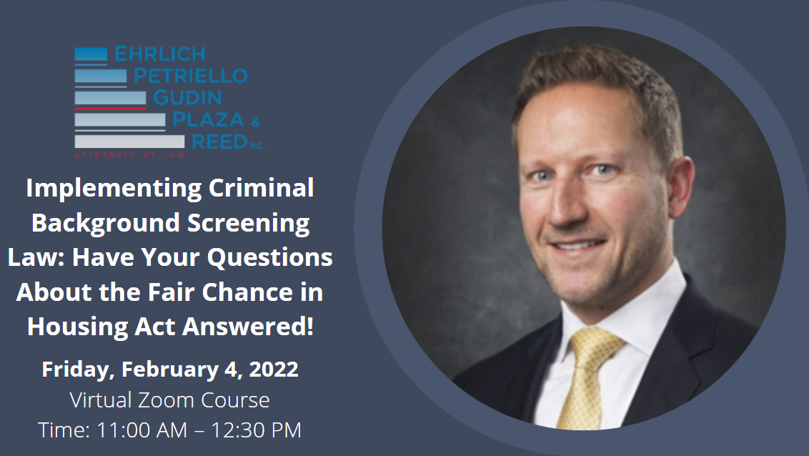 More Assistance on Complying with the Fair Chance in Housing Act!